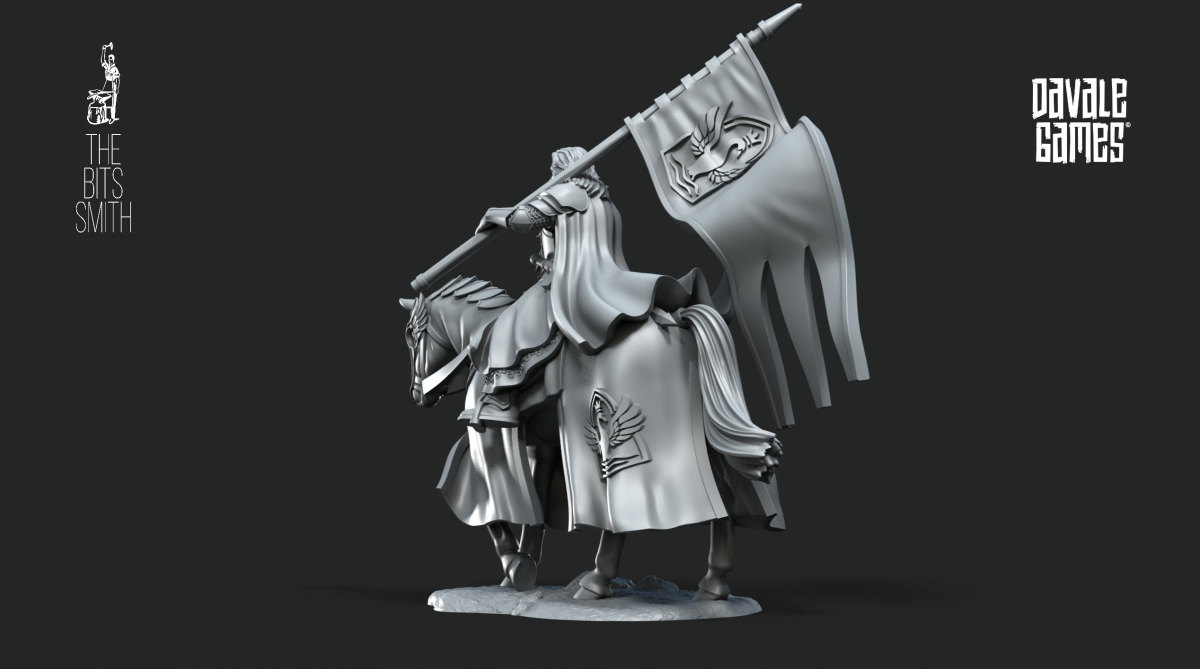 White Swan Rider with Banner